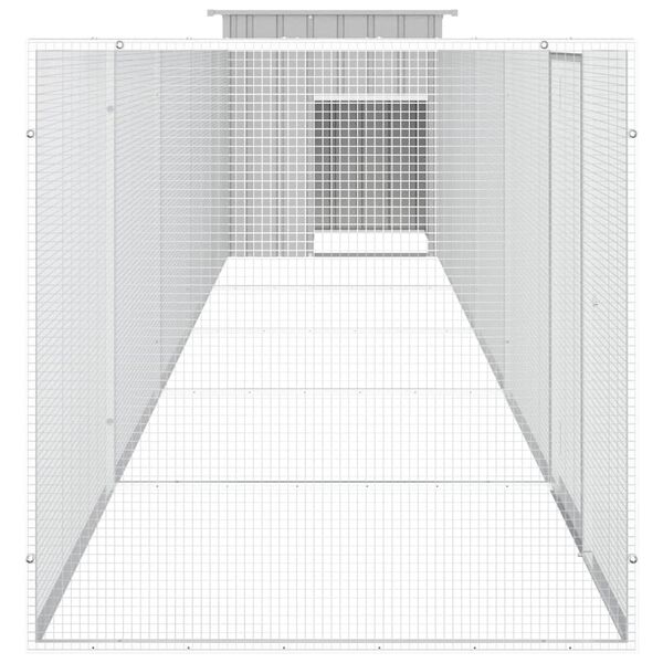 vidaXL Κοτέτσι - Κλουβί Γκρι 600x91x100 εκ. από Γαλβανισμένο Χάλυβα