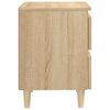 vidaXL Κομοδίνο Sonoma Δρυς 40x35x50εκ. με Πόδια από Μασίφ Ξύλο Πεύκου