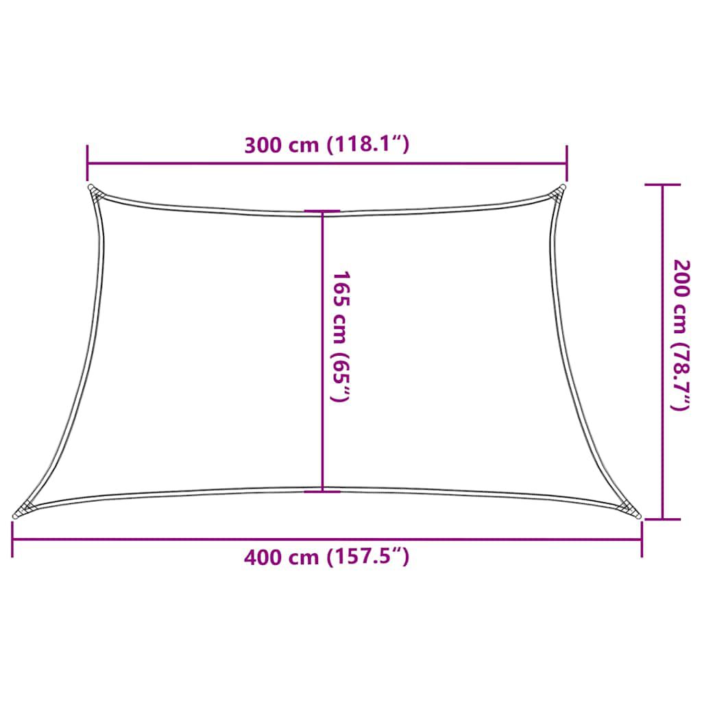 vidaXL Πανί Σκίασης Κόκκινο 3/4 x 2 μ. από HDPE 160 γρ./μ²