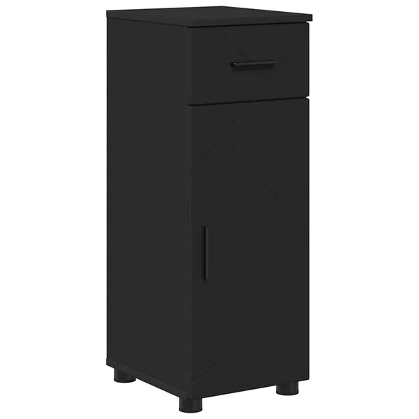 vidaXL Ντουλάπι Μπάνιου Μαύρο 30 x 35 x 80 εκ Επεξεργασμένο ξύλο