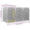 vidaXL Πλαίσιο Κάδου Απορρ. Τριπλό με Ρόδες 207x77,5x112,5εκ. Αν. Ατσ.
