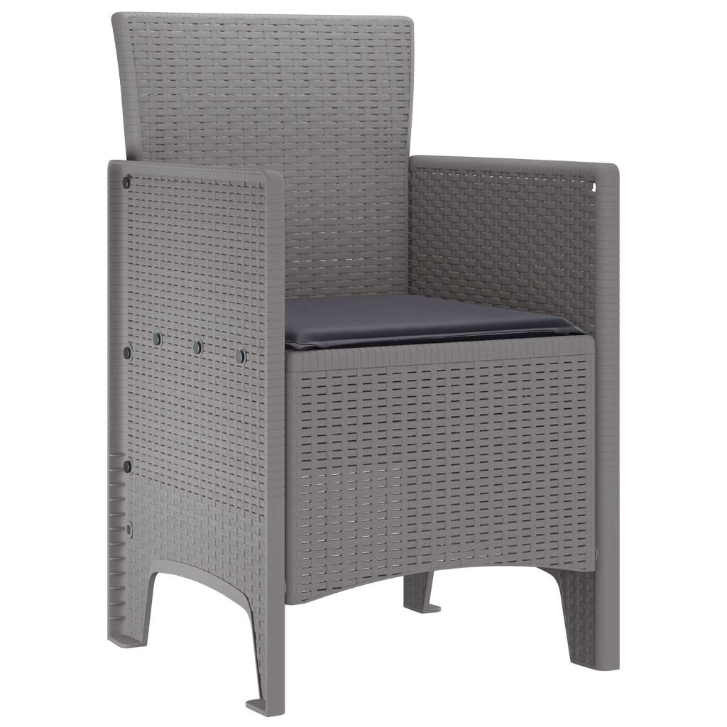 vidaXL Καρέκλα Κήπου 2 pcs Ανοιχτό γκρι 53 x 49 x 85 εκ. PP