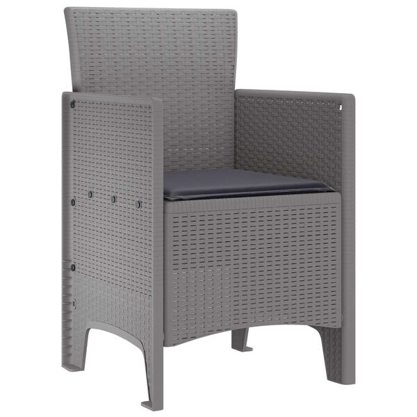 vidaXL Καρέκλα Κήπου 2 pcs Ανοιχτό γκρι 53 x 49 x 85 εκ. PP