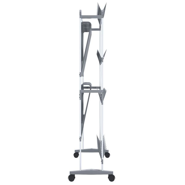 vidaXL Παπουτσοθήκη με Ρόδες Ασημί 89 x 27 x 120 εκ.