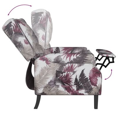 vidaXL Πολυθρόνα Ανακλινόμενη με Σχέδιο Λουλουδιών Υφασμάτινη