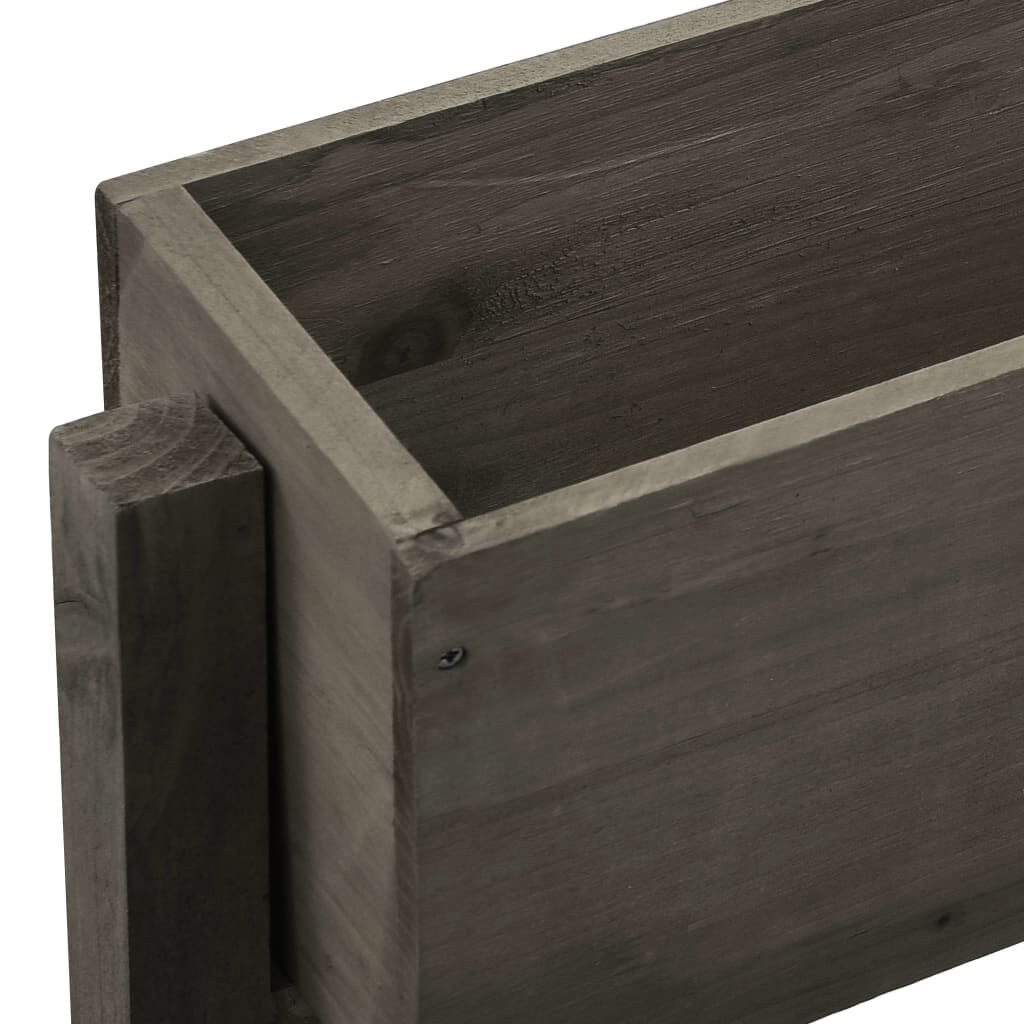 vidaXL Ζαρντινιέρα Πτυσσόμενη Γκρι 60x14x75 εκ. Μασίφ Ξύλο Ελάτης