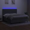 vidaXL &Kappa;&rho;&epsilon;&beta;ά&tau;&iota; Boxspring &mu;&epsilon; &Sigma;&tau;&rho;ώ&mu;&alpha; & LED &Sigma;&kappa;.&Gamma;&kappa;&rho;&iota; 160x200 &epsilon;&kappa; &Upsilon;&phi;&alpha;&sigma;&mu;ά&tau;&iota;&nu;&omicron;