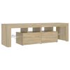 vidaXL Έπιπλο Τηλεόρασης με LED Sonoma Δρυς 140 x 36,5 x 40 εκ.