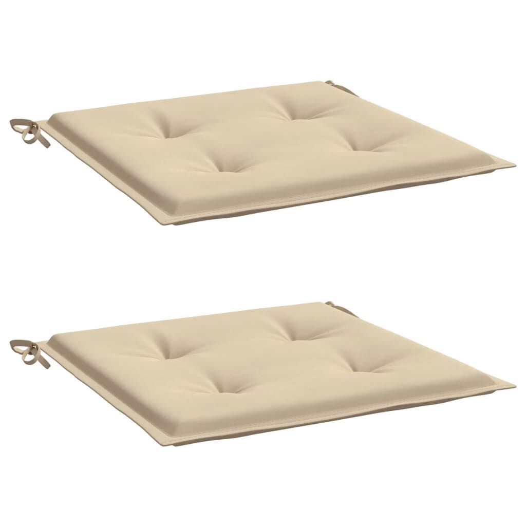 vidaXL Μαξιλάρια Καρέκλας Κήπου 2 τεμ. Μπεζ 50x50x4 εκ. Ύφασμα Oxford