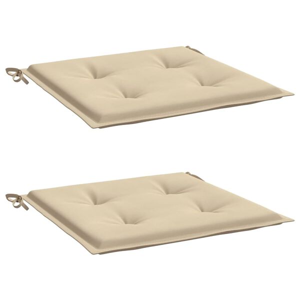 vidaXL Μαξιλάρια Καρέκλας Κήπου 2 τεμ. Μπεζ 50x50x4 εκ. Ύφασμα Oxford