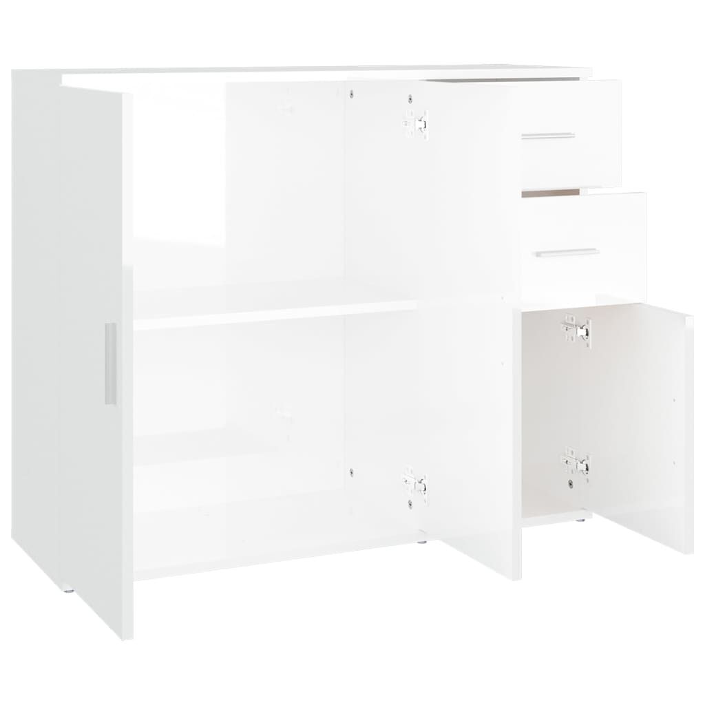 vidaXL Ντουλάπι Γυαλιστερό Λευκό 91 x 29,5 x 75 εκ. Επεξεργασμένο Ξύλο