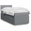 vidaXL Κρεβάτι Boxspring με Στρώμα Ανοιχτό Γκρι 90x200 εκ. Υφασμάτινο