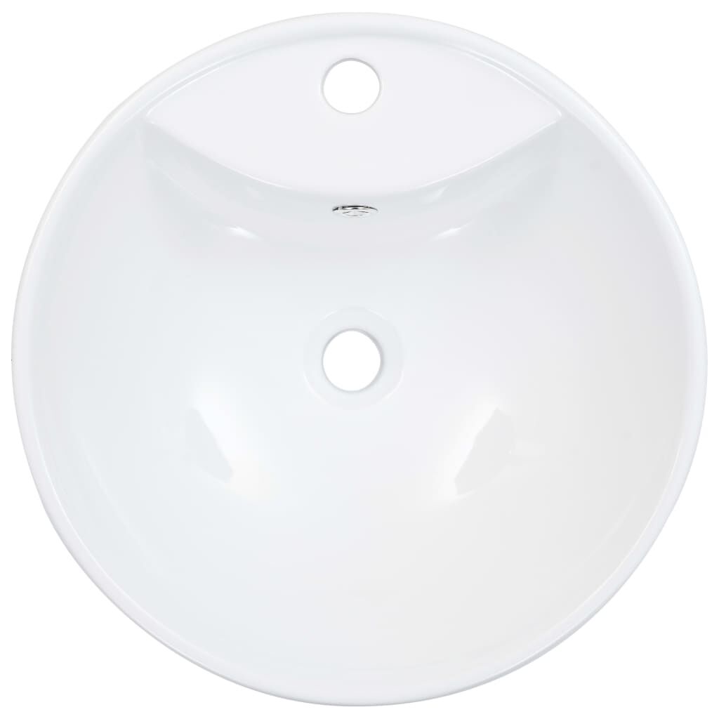 vidaXL Νιπτήρας με Οπή Υπερχείλισης Λευκός 46,5 x 18 εκ. Κεραμικός
