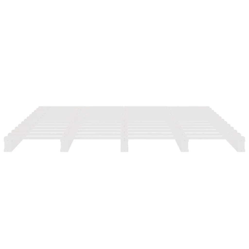 vidaXL Κρεβάτι Παλέτες Λευκό 180 x 200 εκ. Μασίφ Ξύλο Super King Size