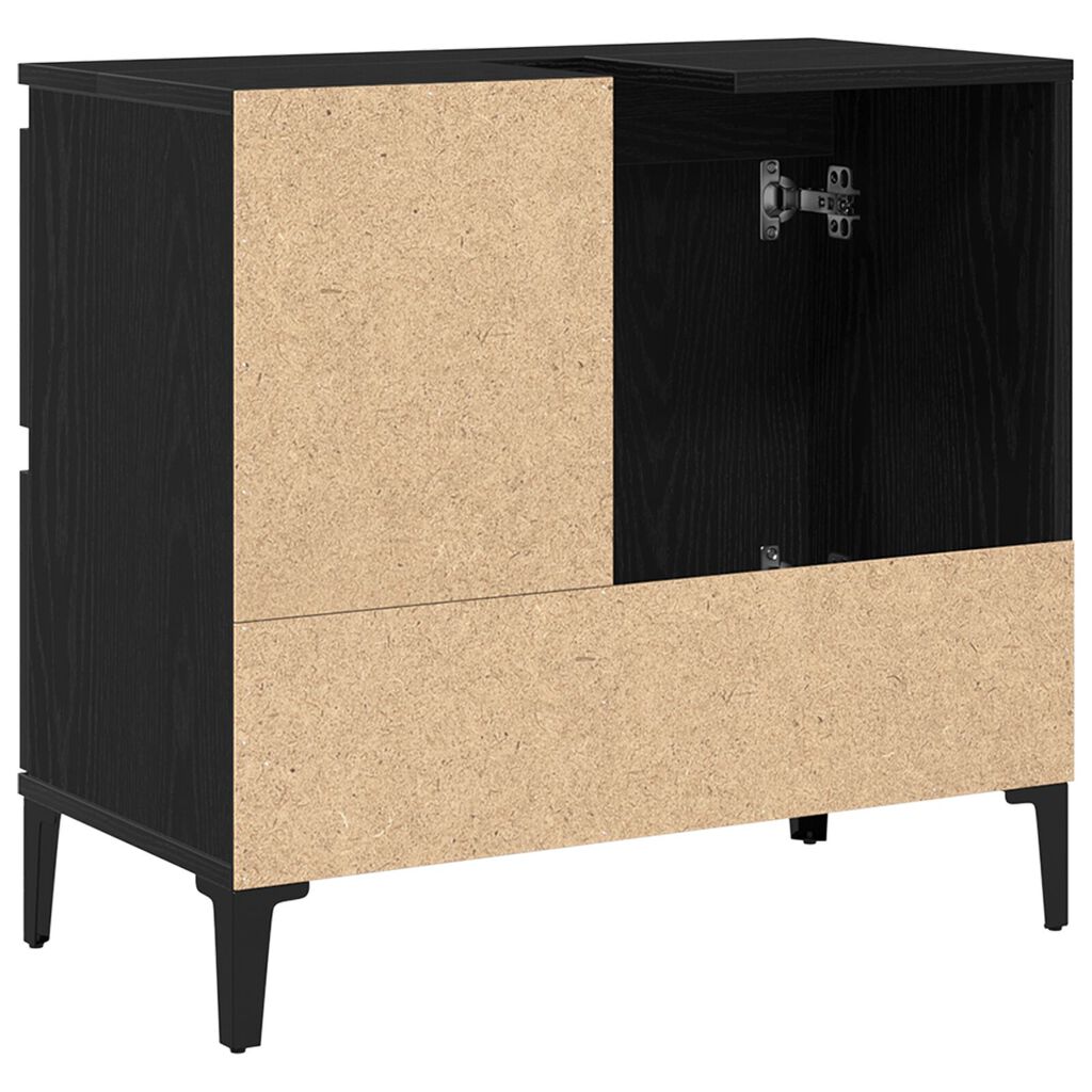 vidaXL Ντουλάπι Νιπτήρα Μαύρη Δρυς 65x33x60 εκ. Ξύλο Επεξεργασμένο