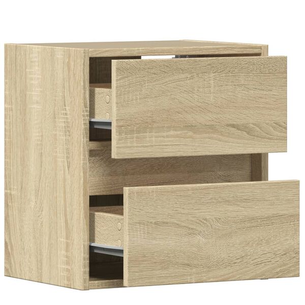 vidaXL Έπιπλα Τοίχου Τηλ. με LED 2 Τεμ. Sonoma Δρυς 41x31x45 εκ.
