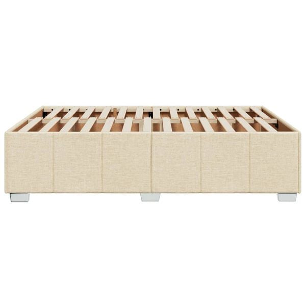 vidaXL Σκελετός Κρεβατιού Χωρίς Στρώμα Κρεμ 140x190 εκ. Υφασμάτινο