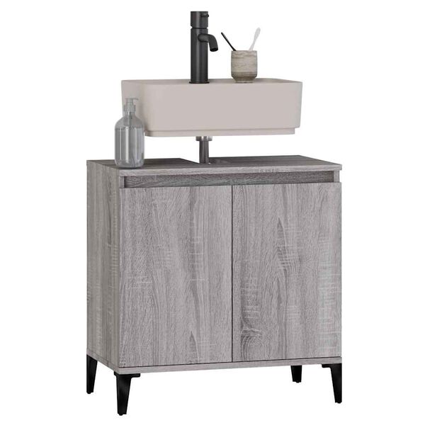 vidaXL Ντουλάπι Νιπτήρα Grey Sonoma 58 x 33 x 60 εκ. Επεξεργ. Ξύλο