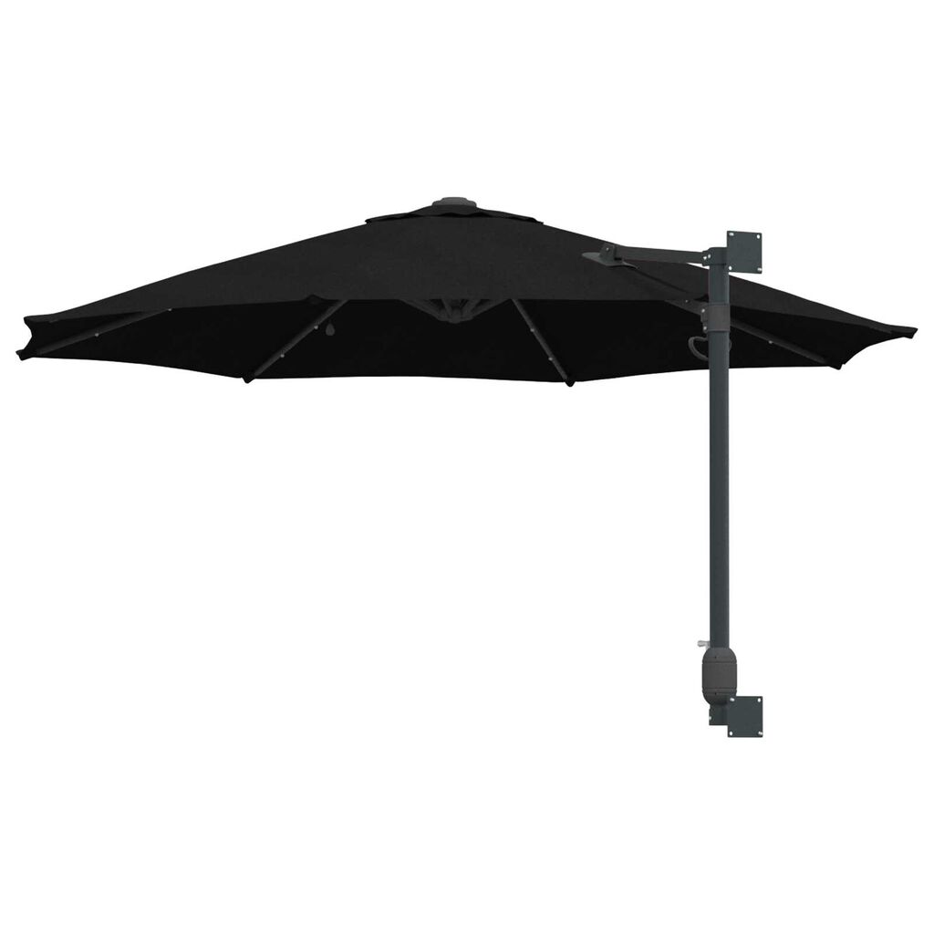 vidaXL Ομπρέλα Κήπου Μαύρο 248 x 248 x 148 εκ. Πολυεστέρας, Χάλυβας
