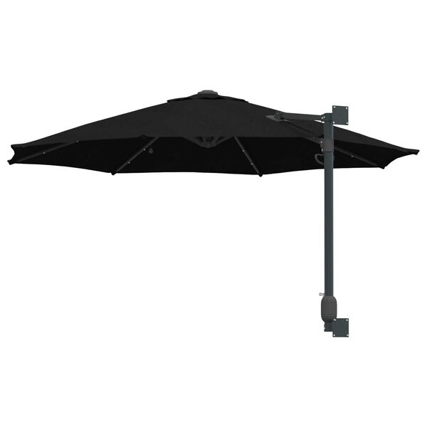 vidaXL Ομπρέλα Κήπου Μαύρο 248 x 248 x 148 εκ. Πολυεστέρας, Χάλυβας