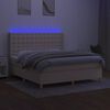vidaXL &Kappa;&rho;&epsilon;&beta;ά&tau;&iota; Boxspring &mu;&epsilon; &Sigma;&tau;&rho;ώ&mu;&alpha; & LED &Kappa;&rho;&epsilon;&mu; 180x200 &epsilon;&kappa;. &Upsilon;&phi;&alpha;&sigma;&mu;ά&tau;&iota;&nu;&omicron;