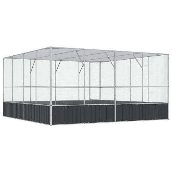 vidaXL Κλουβί Ασημένιο 418x414x212 εκ. Ατσάλινο
