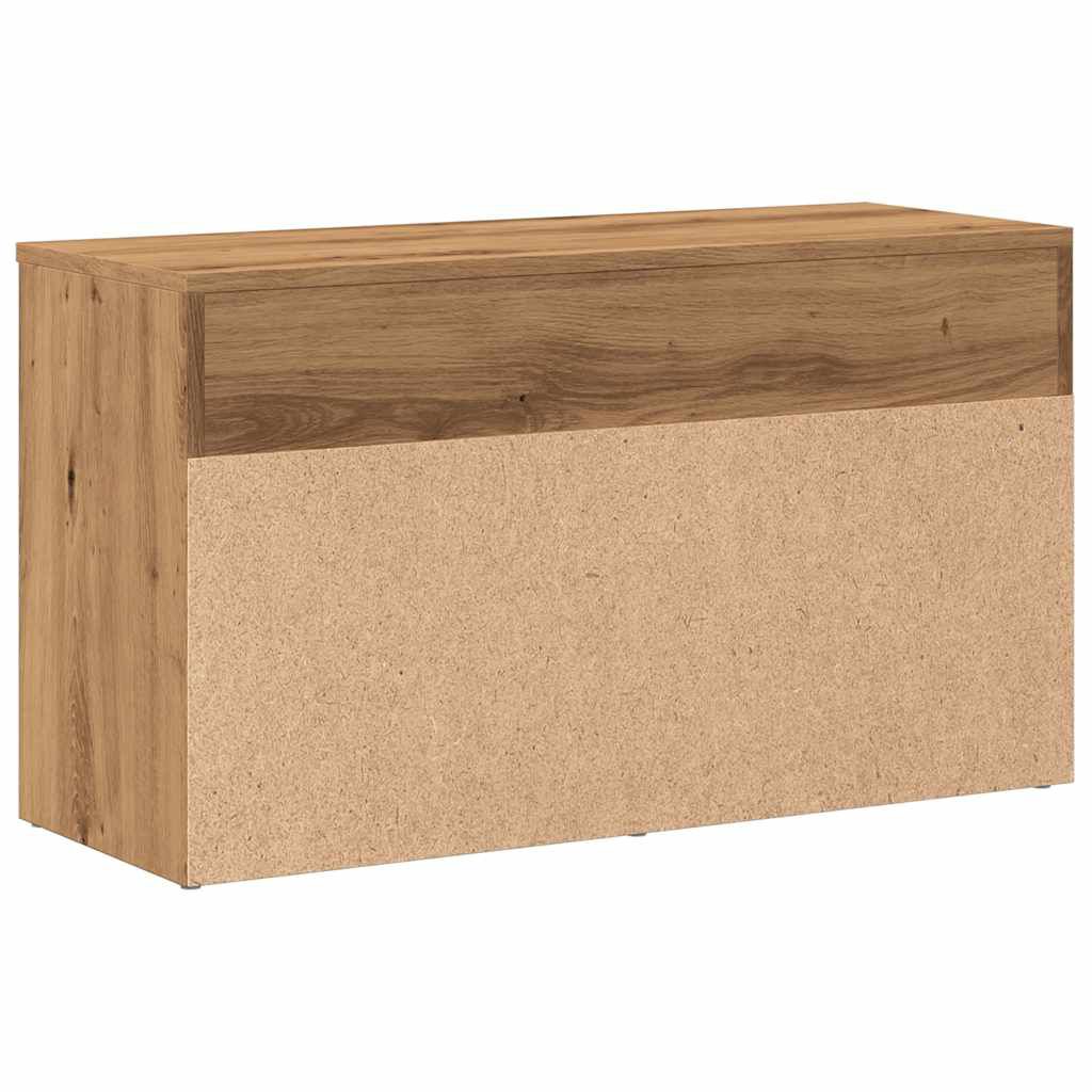 vidaXL Πάγκος Παπουτσιών τεχνίτης Δρυς 80x30x45 εκ. Επεξεργασμένο Ξύλο