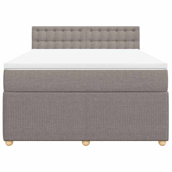 vidaXL &Kappa;&rho;&epsilon;&beta;ά&tau;&iota; Boxspring &mu;&epsilon; &Sigma;&tau;&rho;ώ&mu;&alpha; Taupe 160x200 &epsilon;&kappa;. &Upsilon;&phi;&alpha;&sigma;&mu;ά&tau;&iota;&nu;&omicron;