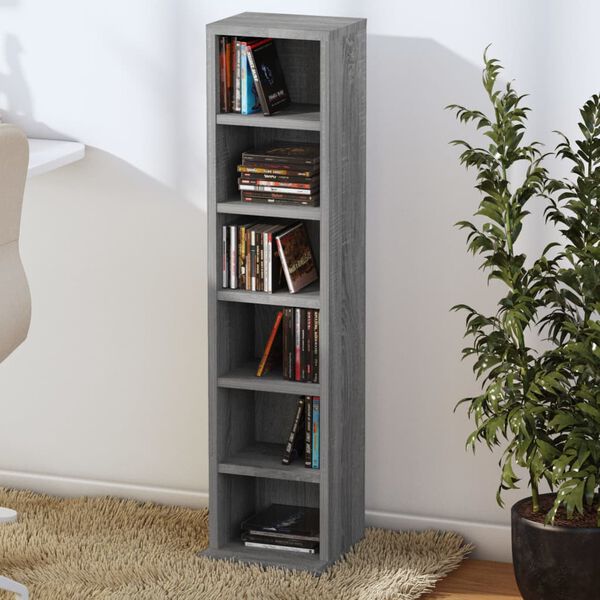 vidaXL Έπιπλο για CD Γκρι Sonoma 21x20x88 εκ. από Επεξεργασμένο Ξύλο