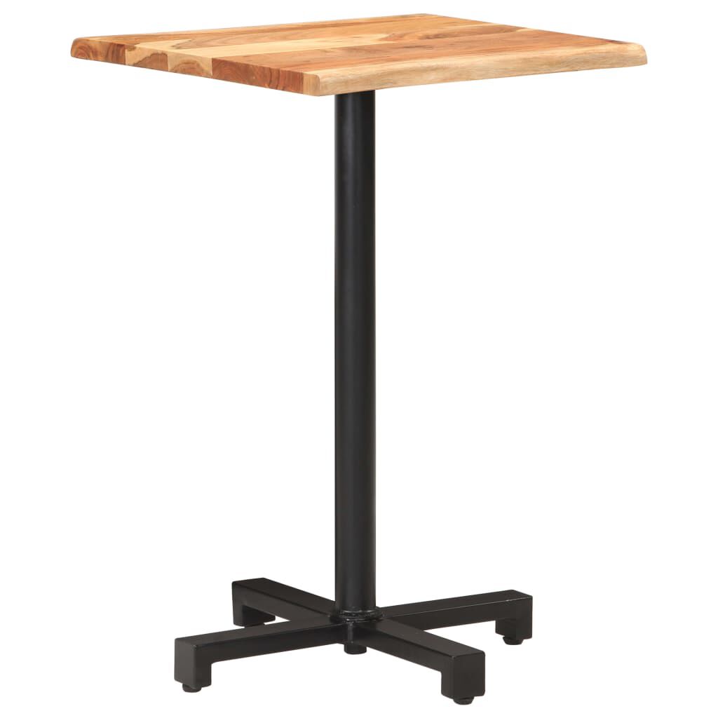 vidaXL Τραπέζι Bistro Live Edge 50x50x75 εκ. από Μασίφ Ξύλο Ακακίας