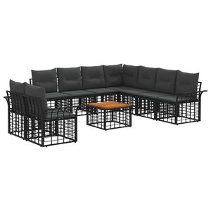 vidaXL &Sigma;&epsilon;&iota;&rho;ά &Kappa;&alpha;&nu;&alpha;&pi;έ &Epsilon;&xi;&omega;&tau;&epsilon;&rho;&iota;&kappa;&omicron;ύ 10 pcs &Mu;&alpha;ύ&rho;&omicron; &kappa;&alpha;&iota; &Sigma;&kappa;&omicron;ύ&rho;&omicron; &Gamma;&kappa;&rho;ί&zeta;&omicron;