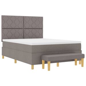 vidaXL Κρεβάτι με ελατήρια με στρώμα Taupe 140 x 190 cm ύφασμα