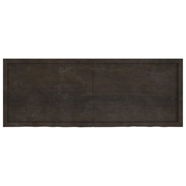 vidaXL Ράφι Τοίχου Σκούρο Καφέ 160x60x(2-6) εκ. Επεξ. Μασίφ Ξύλο Δρυός