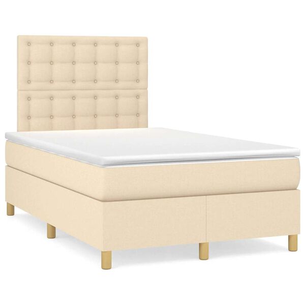 vidaXL &Kappa;&rho;&epsilon;&beta;ά&tau;&iota; Boxspring &mu;&epsilon; &Sigma;&tau;&rho;ώ&mu;&alpha; &Kappa;&rho;&epsilon;&mu; 120x190 &epsilon;&kappa;. &Upsilon;&phi;&alpha;&sigma;&mu;ά&tau;&iota;&nu;&omicron;