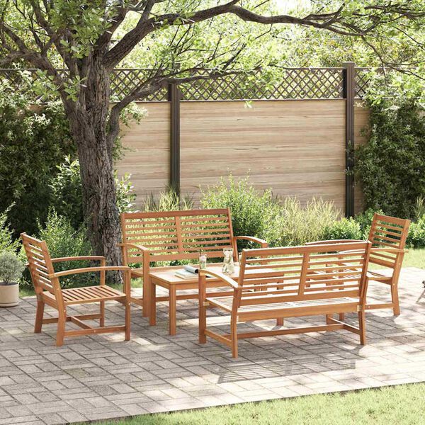 Σετ Καναπέ Κήπου 5 pcs Φυσικό Μασίφ ξύλο teak