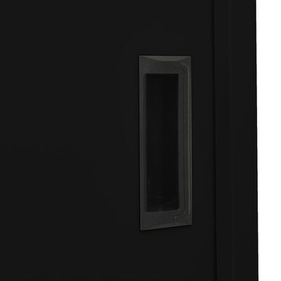 vidaXL Ντουλάπα Γραφείου με Συρόμενη Πόρτα Μαύρη 90x40x180 εκ Ατσάλινη