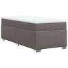 vidaXL Κρεβάτι Boxspring με Στρώμα Γκρι 100x200εκ. από Συνθετικό Δέρμα