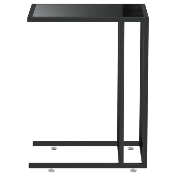 vidaXL Τραπέζι Υπολογιστή Βοηθητικό Μαύρο 50x35x65 εκ. Ψημένο Γυαλί