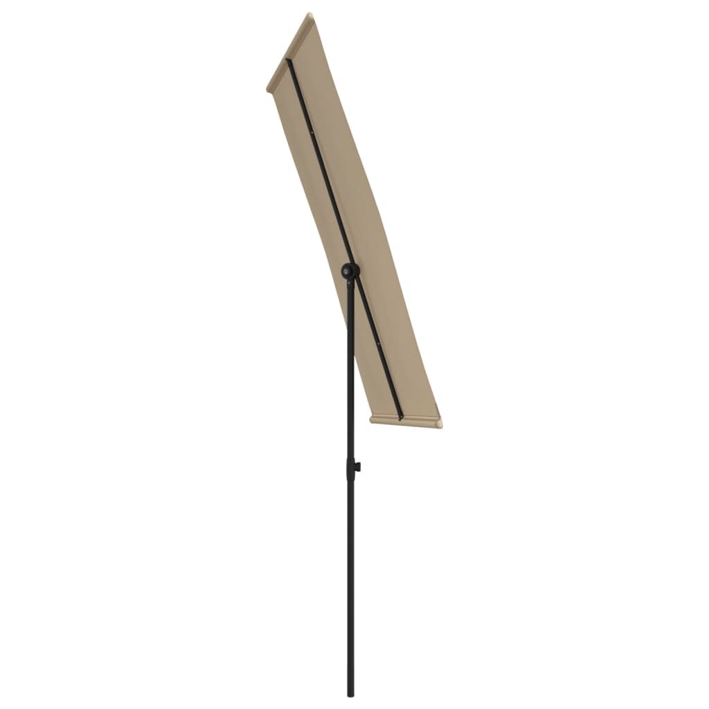 vidaXL Ομπρέλα Κήπου Taupe 180 x 110 εκ. με Ιστό Αλουμινίου