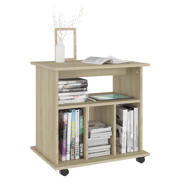 vidaXL Ντουλάπι Τροχήλατο Sonoma Δρυς 60 x 45 x 60 εκ. από Επεξ. Ξύλο