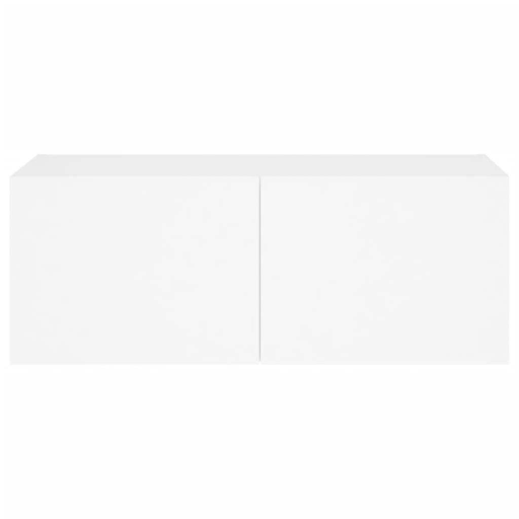 vidaXL Έπιπλο Τοίχου Τηλεόρασης με LED Λευκό 80x35x31 εκ.