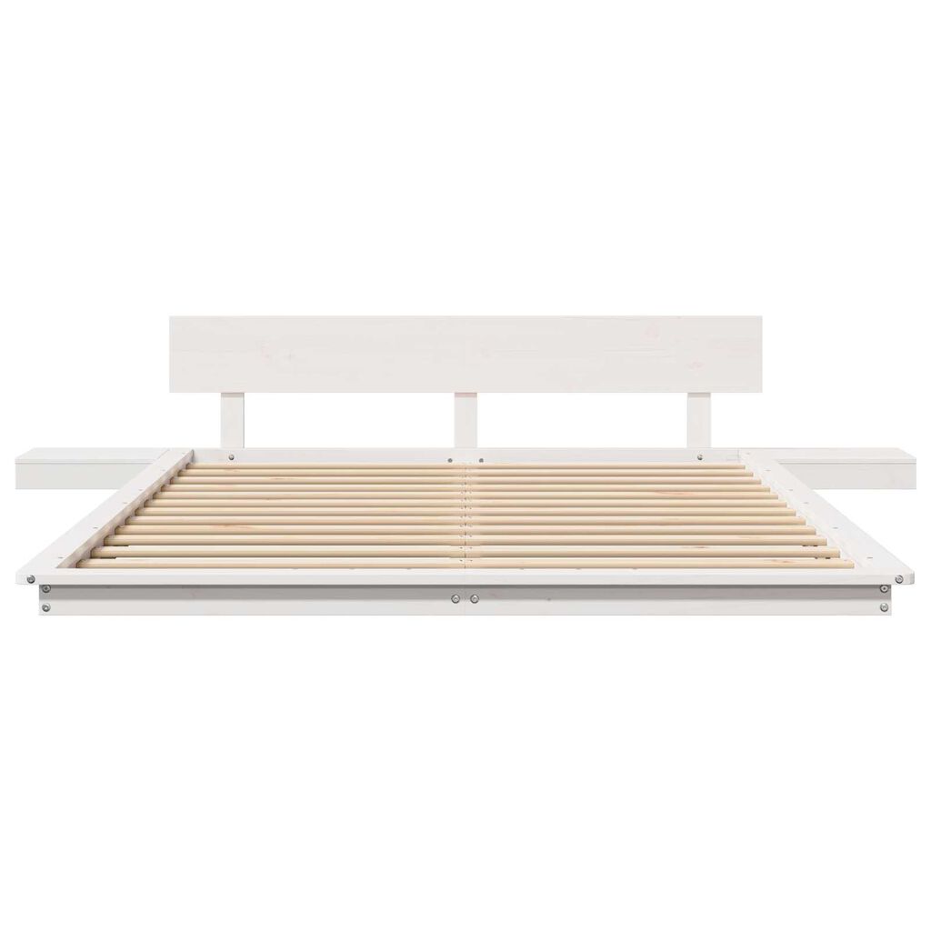 vidaXL Σκελετός Κρεβατιού Λευκό 150 x 200 cm ξύλο