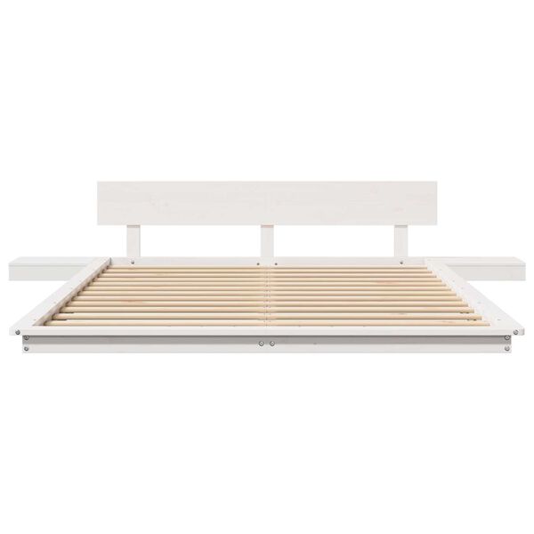vidaXL Σκελετός Κρεβατιού Λευκό 150 x 200 cm ξύλο