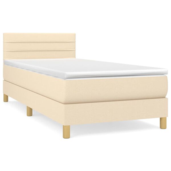 vidaXL &Kappa;&rho;&epsilon;&beta;ά&tau;&iota; Boxspring &mu;&epsilon; &Sigma;&tau;&rho;ώ&mu;&alpha; &Kappa;&rho;&epsilon;&mu; 100 x 200 &epsilon;&kappa;. &Upsilon;&phi;&alpha;&sigma;&mu;ά&tau;&iota;&nu;&omicron;