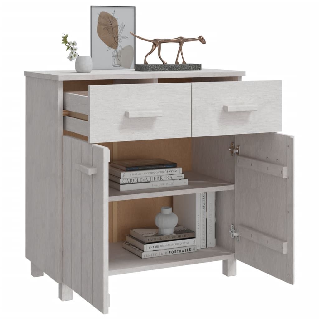 vidaXL Ντουλάπι Αποθήκευσης Λευκό 79 x 40 x 80 εκ. Μασίφ Ξύλο Πεύκου