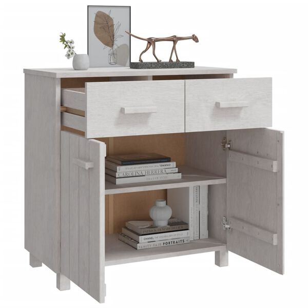 vidaXL Ντουλάπι Αποθήκευσης Λευκό 79 x 40 x 80 εκ. Μασίφ Ξύλο Πεύκου