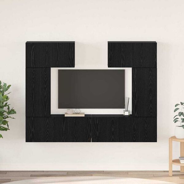 vidaXL Σετ επίπλου τηλεόρασης 6 pcs Μαύρη δρυς 80 x 30 x 30 εκ