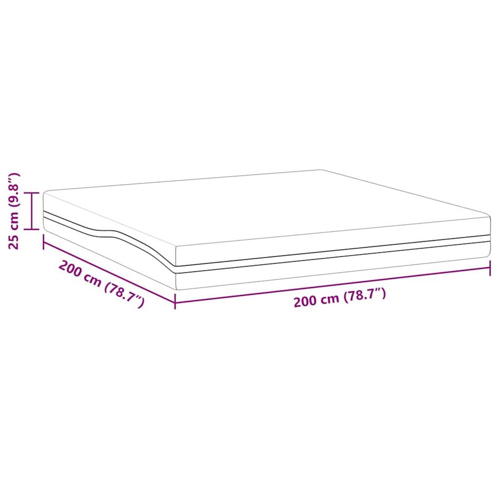 vidaXL Στρώμα Λευκό, Γκρι 200 x 200 cm Pěna