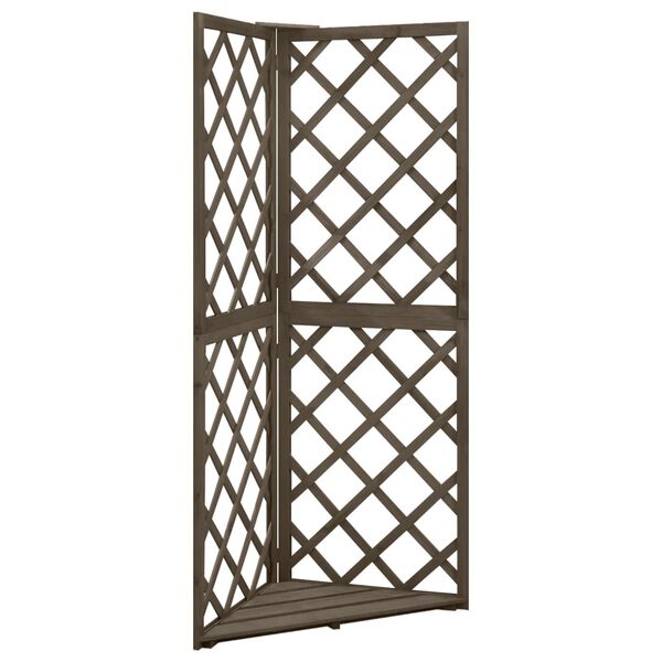 vidaXL Καφασωτό Γωνιακό Γκρι 50 x 50 x 145 εκ. Μασίφ Ξύλο Ελάτης