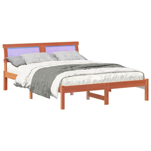 vidaXL Σκελετός Κρεβατιού Καφέ κεριού 120 x 200 cm Μασίφ ξύλο πεύκου